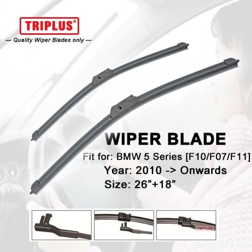 Wiper Blade for BMW 5 Series F10 F07 F11 (2010-ON) 1 set 26"+18",Flat Aero Windscreen Wiper,Boneless Windshield Soft Blades