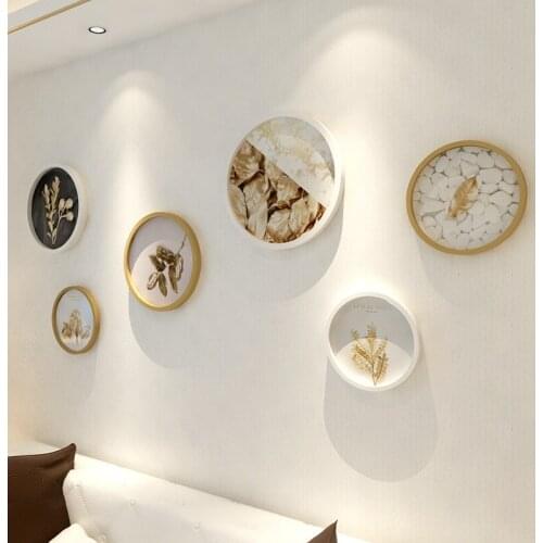 Modern Circle Photo Frame Set Family Picture Frames Art Framed for Sofa Background Decoration 6 Pcs/set Photo Frames for Wall L