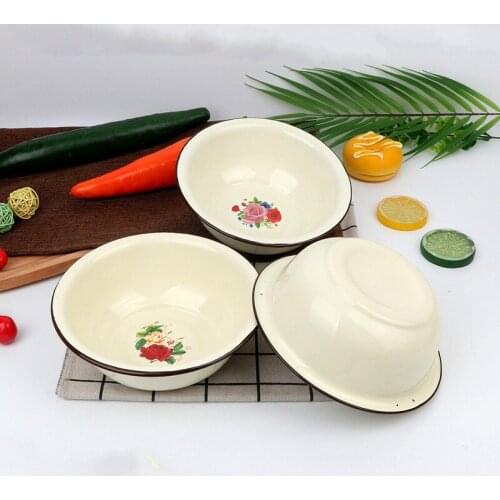 Old style nostalgia, enamel bowl, enamel basin, vegetable basin, soup bowl, hot, noodles, rice basin