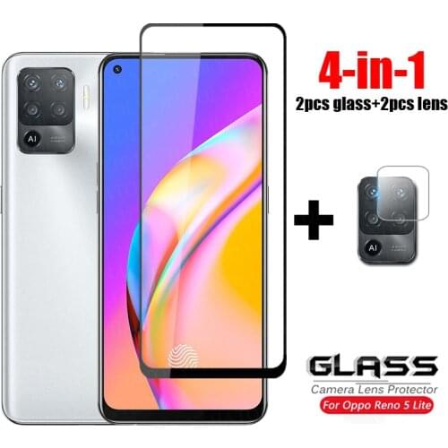 Full Cover Tempered Glass on Reno 5 Lite Screen Protector For Oppo Reno2 Z 2Z 3 4 5 Lite 4Z 4F Ace 2 5K Camera Glass Reno 5Z 5F