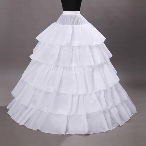 Top Quality Wedding Dress White Petticoat Special Adjustable Panniers 4 Rim 5 Large Lotus Leaf Edge Elastic Layers