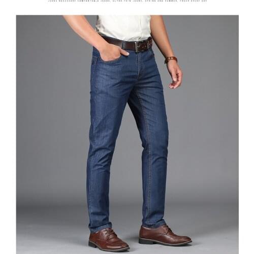 SD407Q-2020 summer new business jeans loose straight tube mens jeans pants Tencel fabric casual mens pants