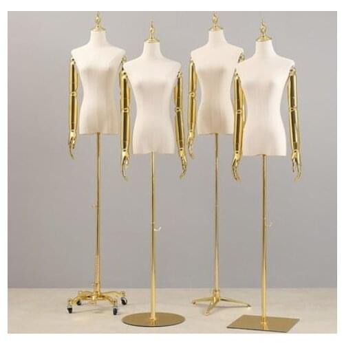 Womens Gold Hand Mannequin Human Body Half Leader Display Full Body Wedding Dress Model