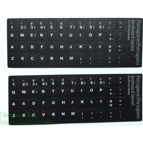 100pcs/lot Keyboard Stickers Portuguese Alphabet Portugal language keyboard sticker For 10/12/13/14/15/17 inch Laptop Desktop