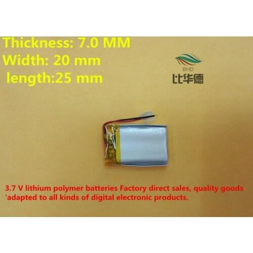 2pieces/lot)072025 280mah lithium polymer battery quality goods quality of CE FCC ROHS certification authority