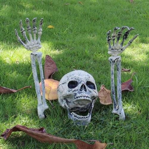 2020 Artificial Plastic Sacred Skeleton Skull Arm Horror Buried In The Home Garden Yard Lawn Scary Halloween Decoration