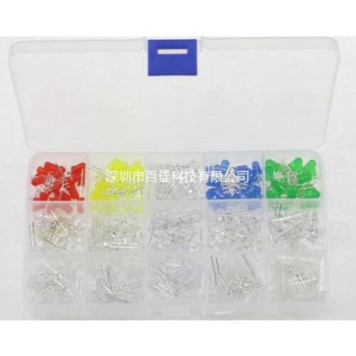 300Pcs 5mm round high-brightness LED light-emitting diode LED lamp bead mixed kit 15 kinds specifications × 20Pcs