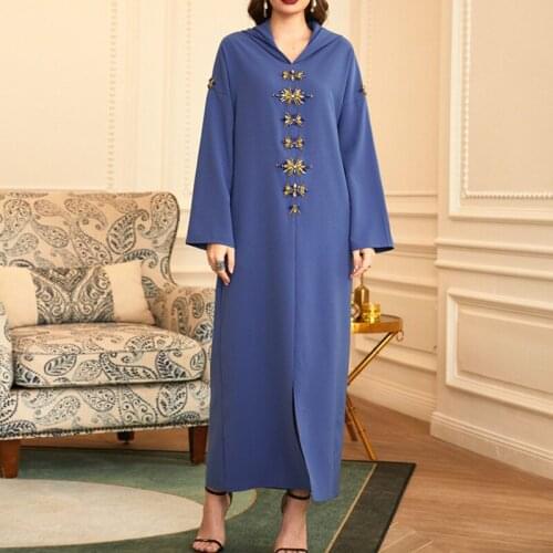 Abaya Dubai Turkey 2021 Beading Muslim Dress Islam Dress Abayas Women Vestidos Robe Longue Vetement Femme Musulman De Mode