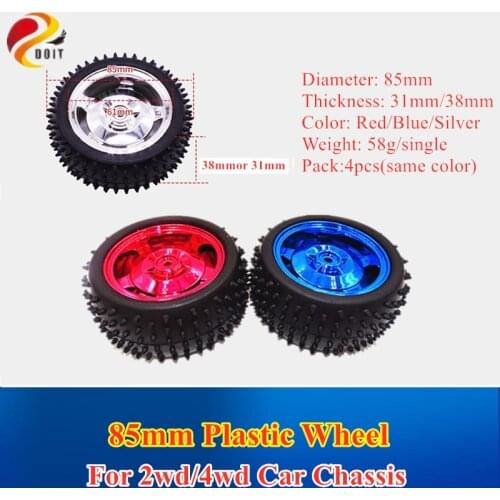 DOIT 4pcs 2wd/4wd Car Wheel with Diameter 85mm width 31mm/38mm Tire Tyre Wheel Robot DIY RC Toy Remote Control Robotic Kit