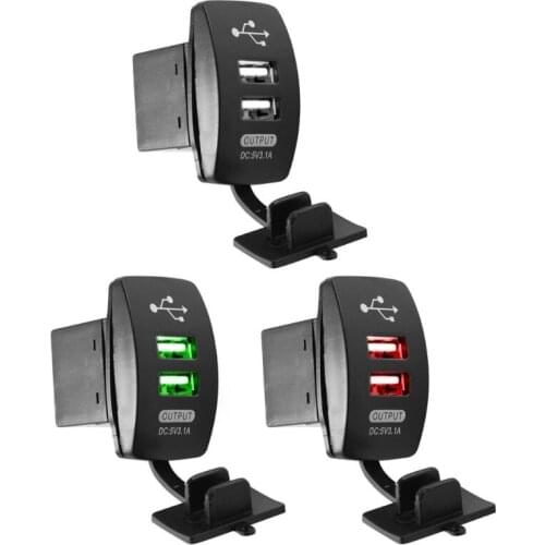 Car Charger Cigarette Lighter Socket Splitter Power Adapter Outlet 12V Dual USB Vehicle Interior Parts Cigarette Lighter Sockets