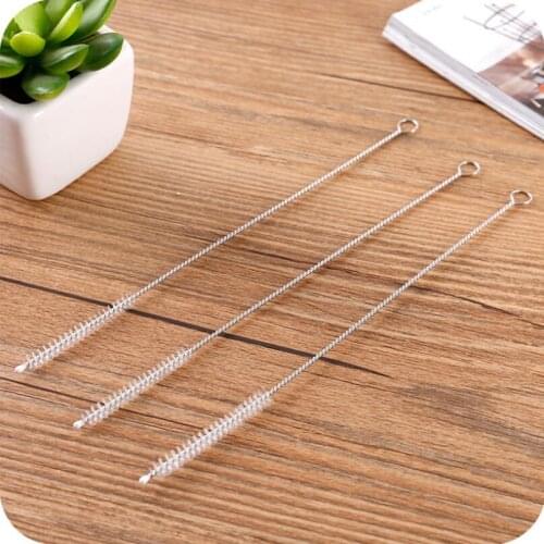Free Shipping 2000pcs/lot Metal Stainless steel wire cleaning brush straws cleaning brush bottles brush LX1779