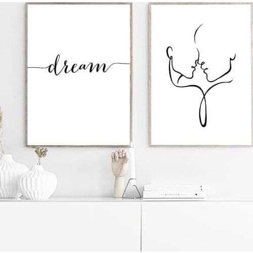 Black White Line Canvas Painting Abstract Wall Art Print Minimalist Nordic Picture For Living Room On The Wall Home Decor