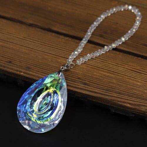 Home Decor AB Colorful Crystal Eye Pendant Water Drop Prism Wedding Garden Decoration Outdoor Hanging Accessories
