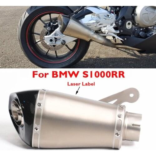 Slip on 60mm Exhaust Muffler Tip Motorcycle Escape Silencer Pipe with DB Killer Baffle for BMW S1000RR 2010 2011 2012 2013 2014