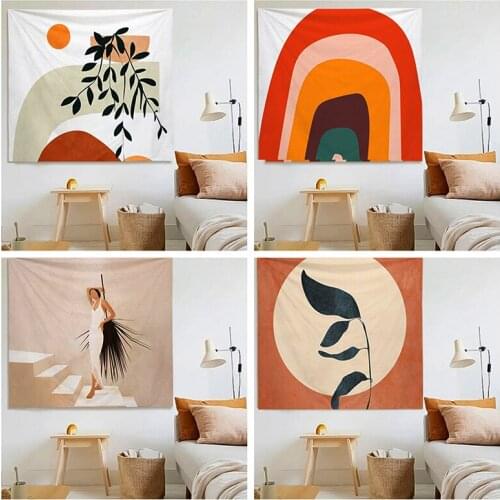 Refreshing Style Tapestry Rainbow Wall Hanging Cloth Abstract Art Living Room Bedroom Dorm Home Yoga Sandy Beach Mat Decor