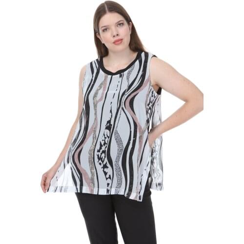Hanezza Plus Size ŞİFON GARNİLİ BLUZ