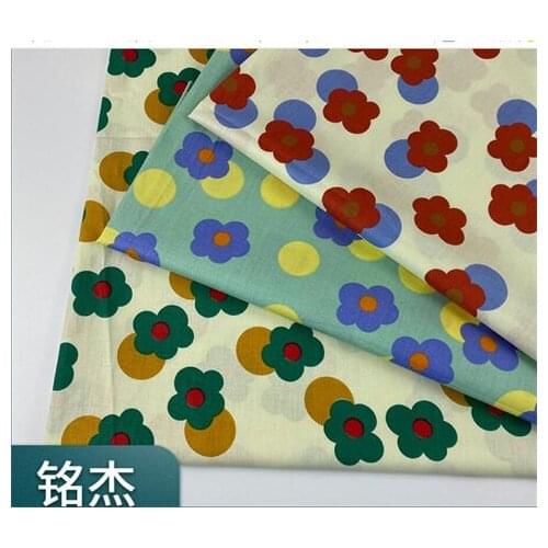 Cotton 40 thread poplin printed cotton cloth reactive printing and dyeing small fresh childrens dress fabric