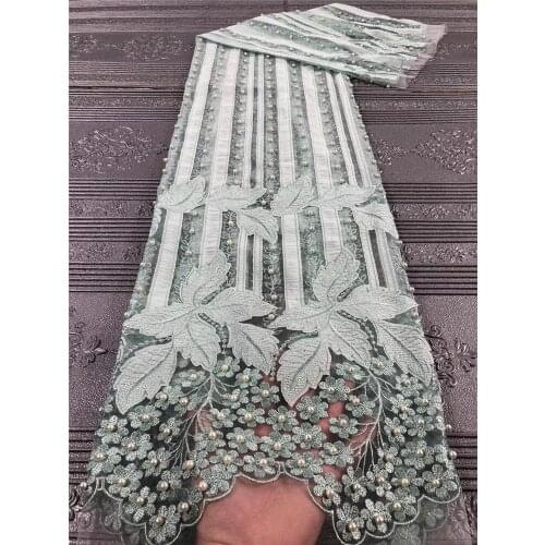 Exquisite embroidery with fashionable beads French tulle lace Nigerian style lace African lace fabric skirt design fabric