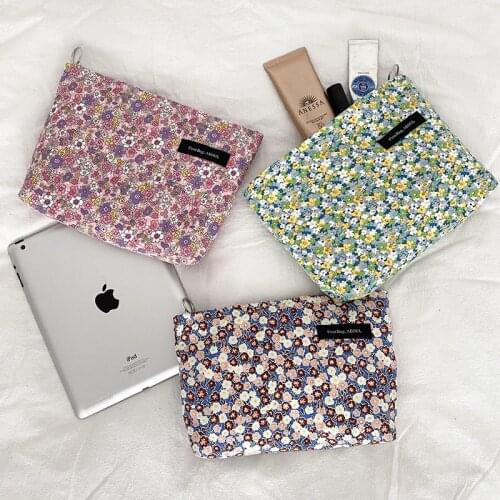 Retro Floral Cosmetic Bag Japan Style Small Bag Women Make Up Organizer Bags Cotton Fabric Travel Toiletry Pouch Beauty Case