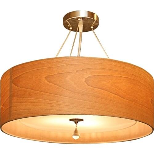 Nordic solid wood round pendant light ornaments restaurants bedroom living room bar clothing store pendant lamps ZA