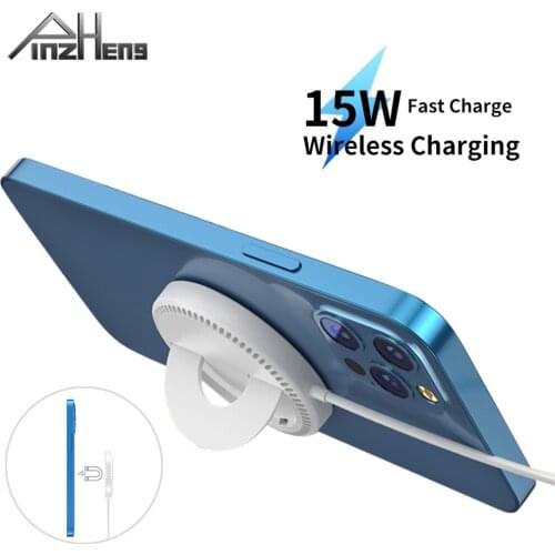 PINZHENG 15W Magnetic Wireless Charger For iPhone 12 Pro Mini Max Support Bracket Charger Wireless Charging Adsorption