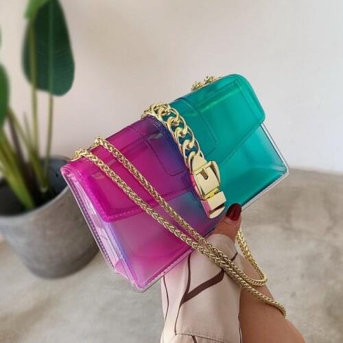 Fashion Gradient Jelly Shoulder Bag for Women Crossbody Bag Ladies Handbag Purse bolsa feminina Messenger Bags Wallet Pocket