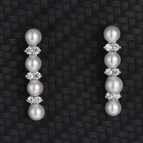 Fashion Long Hundred Temperament Girls Heart Pearl Tassel Earrings Female Netflix S925 Sterling Silver Earrings