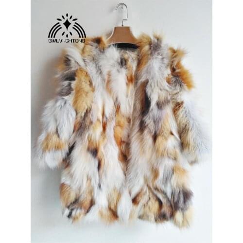 Real natural genuine womens fashion fox fur coat ladies sexy fur jacket outwear warm winter customed any size