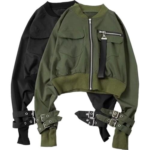 Autumn Fashion Bomber Jacket short Top Women Long Sleeve Basic Coats Casual Thin Outerwear plus size Short Pilot Bomber Jackets