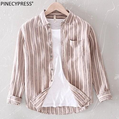 Мужские льняные рубашки Pinecypress China At AliExpress