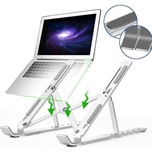Portable Metal Laptop Stand Support Base Notebook Stand for Laptop Holder Cooling Bracket Riser Phone Tablet Stand MacBook HP