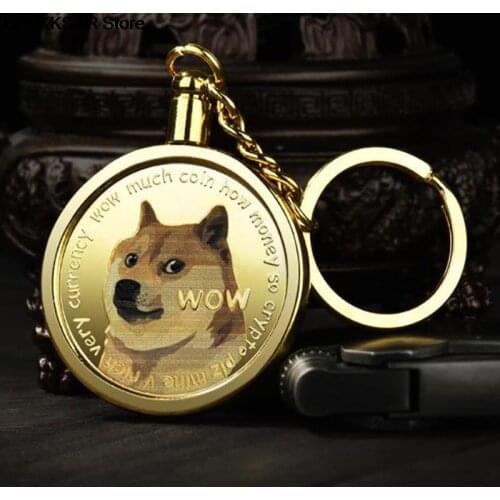1PC Gold Plated Ethereum Ripple Bitcoin Dogecoin Currency Commemorative Coins