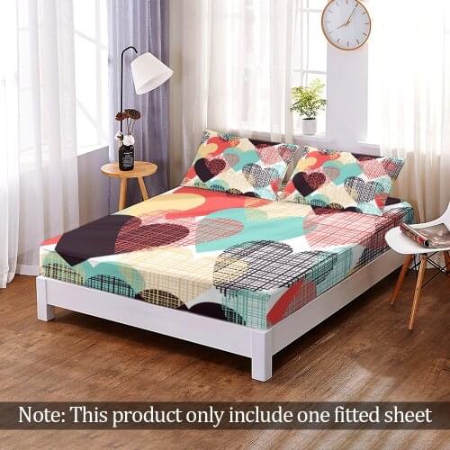 3D Print Love Couples Custom Fashion Fitted Sheet Fashion Modern Elastic Band Bed Sheet Queen King Bedroom Home Decor Adult