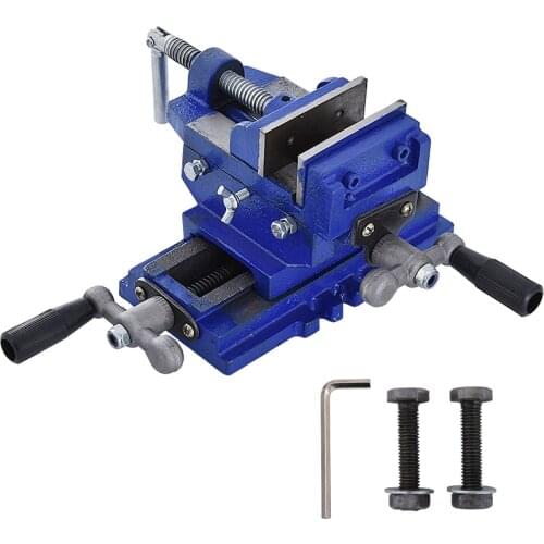 Two-Way Movement Bench Drill Operating Platform Flat Tongs Precision Bench Vise Clamp Tool Heavy Duty Cast Iron Plain Vice
