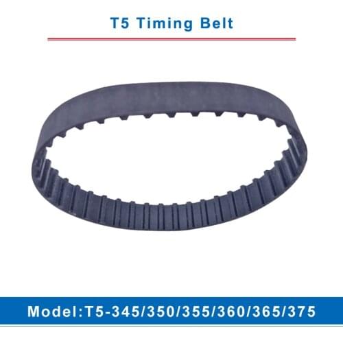 T5 Timing Belt Model T5-345/350/355/360/365/370 Rubber Belt Teeth Pitch 5mm Transmission Belt Width 10/15/20/25/30/35/40/45/50mm