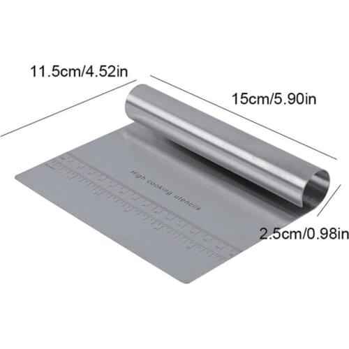 Stainless Steel Cake Scraper Pastry Cutters Baking Cake Cooking Dough Scraper Fondant Spatulas Edge DIY Baking Decorating Tools
