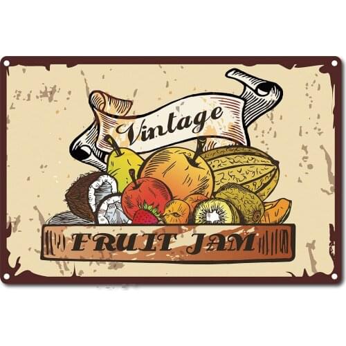 Metal Sign Vintage Fruit Farm Orchard Fruit Shop Indoor and Outdoor Wall Decoration Art Square Metal Sign 8X12 Inches