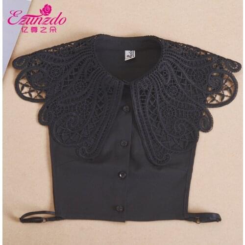 Big Lapel White Fake Collar for Women False Collars Ladies Turndown Detachable Collar Elegant Women Fake Half Shirt Crop Tops
