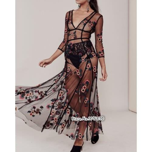 Women Love Beatrice Maxi Dress In Red Sequin Flowers Spaghetti Straps Underwire Cups Sequined 3-D Embroidery Floral Maxi Dress