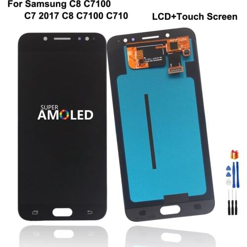 Amoled For Samsung Galaxy C8 C7100 C710 C7 2017 LCD Display Touch Screen Digitizer Assembly For C710F/DS J7+ J7 plus Screen LCD