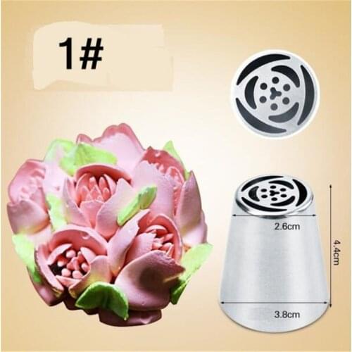 1PC Flower Russian Piping Nozzles Stainless Steel Pastry Cream Nozzles Icing Sugarcraft Tips Cup Cake DecoratiNG Tools