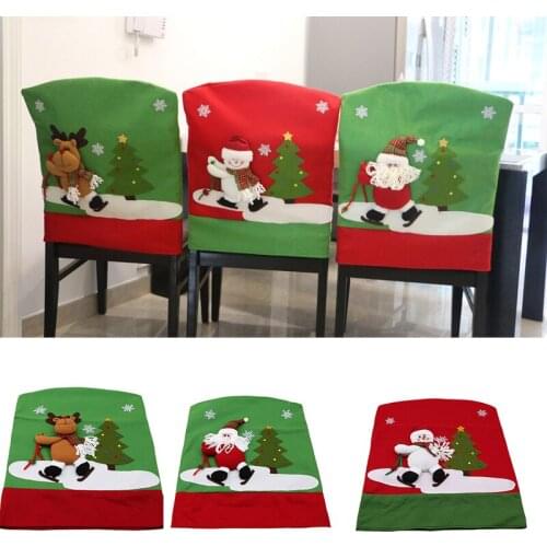 1Pc Santa Claus Snowman Chair Dinner Cover Set Christmas Decoration Home New Year Xmas Party Supplies