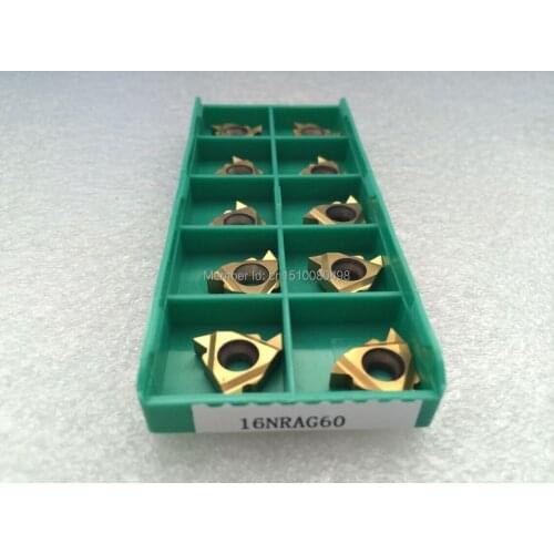 10pcs 16NR AG60 Indexable Tungsten Carbide Threading Lathe Inserts for Threaded Lathe Holder