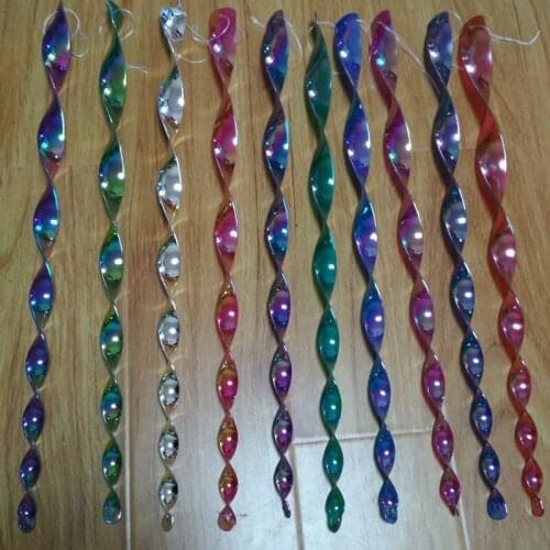 10PCS 50cm Plastic Orchard Light Reflecting Bird Repellent Bar Wind Twisting Scare Rods Bird Repeller Spiral Deterrent Device
