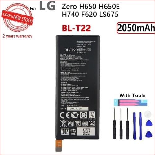 100% Genuine BL-T22 BL T22 For LG Zero H650 H650E H740 F620 F620L LS675 F620S H650K BL-T22 2050mAh Batteries With Gift Tools