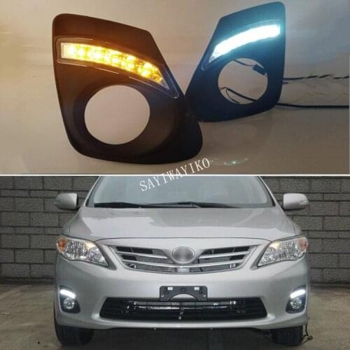 2PCS LED Daytime Running For Toyota Corolla 2011 2012 2013 Super Brightness 12V Car LED DRL Waterproof ABS Daylight Bulb