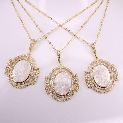 4PCS, Flower Pendant Micro Paved CZ Stone Jewelry Charm Golden Rainbow Crystal Necklace