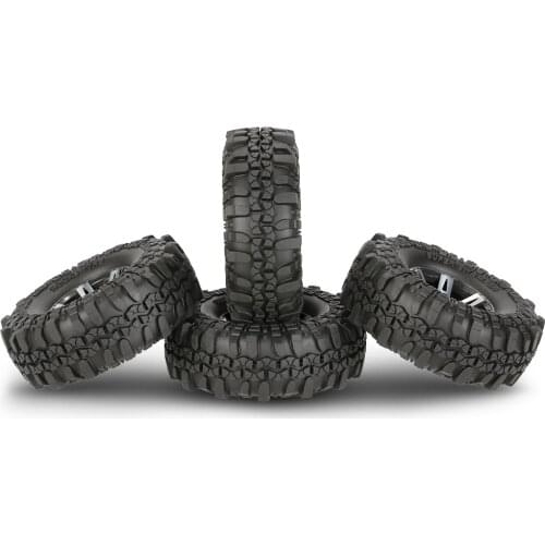 4Pcs AX-4020H 1.9 Inch 110mm 1/10 Rock Crawler Tires with Plating Beadlock Wheel Rim for D90 SCX10 AXIAL RC4WD TF2 RC Car