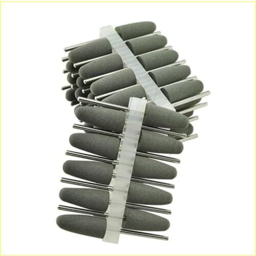 50pcs Silicone Rubber Polishers Diamond Polishing Burs 2.35mm Gray Dental Tools