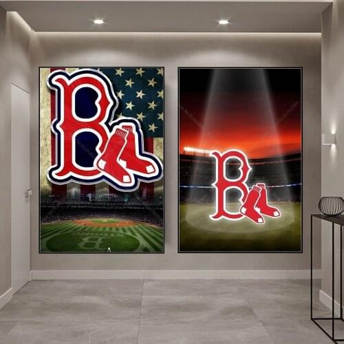 5D Diamond Painting Full Drill Square/Round Cross Stitch Baseball Team Boston Red Sox Rhinestone Mosaic Embroidery Home Decor